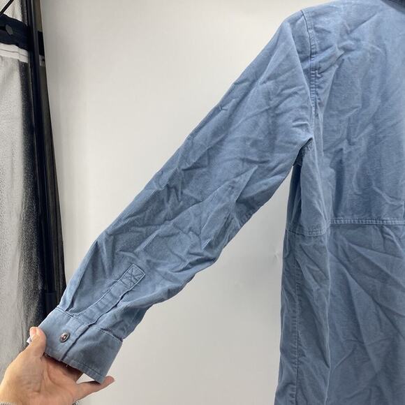 J.Jill light blue corduroy button Down tunic 3 quarter sleeve cotton casual sz S - Picture 8 of 9